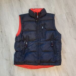 Gap Kids Goose Down Puffer Vest - Black and Red Size XL